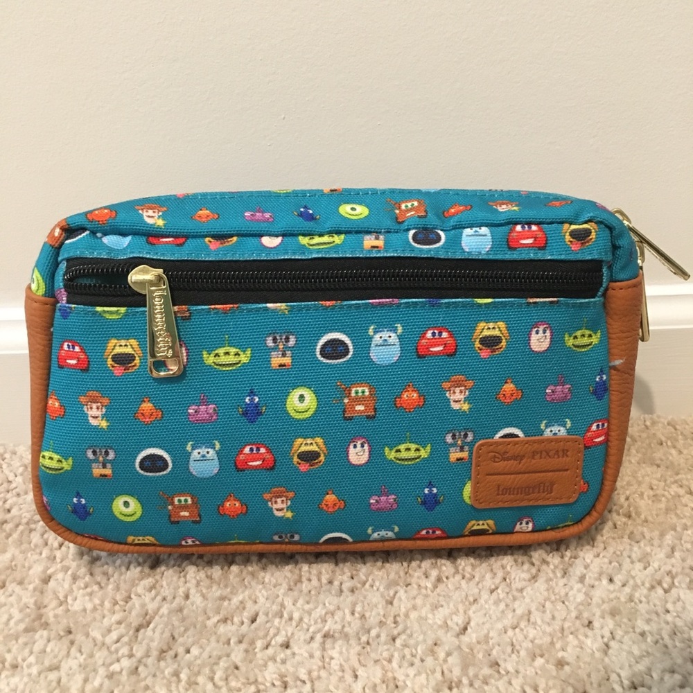 Loungefly Teal Disney Pixar Character Zip Pouch